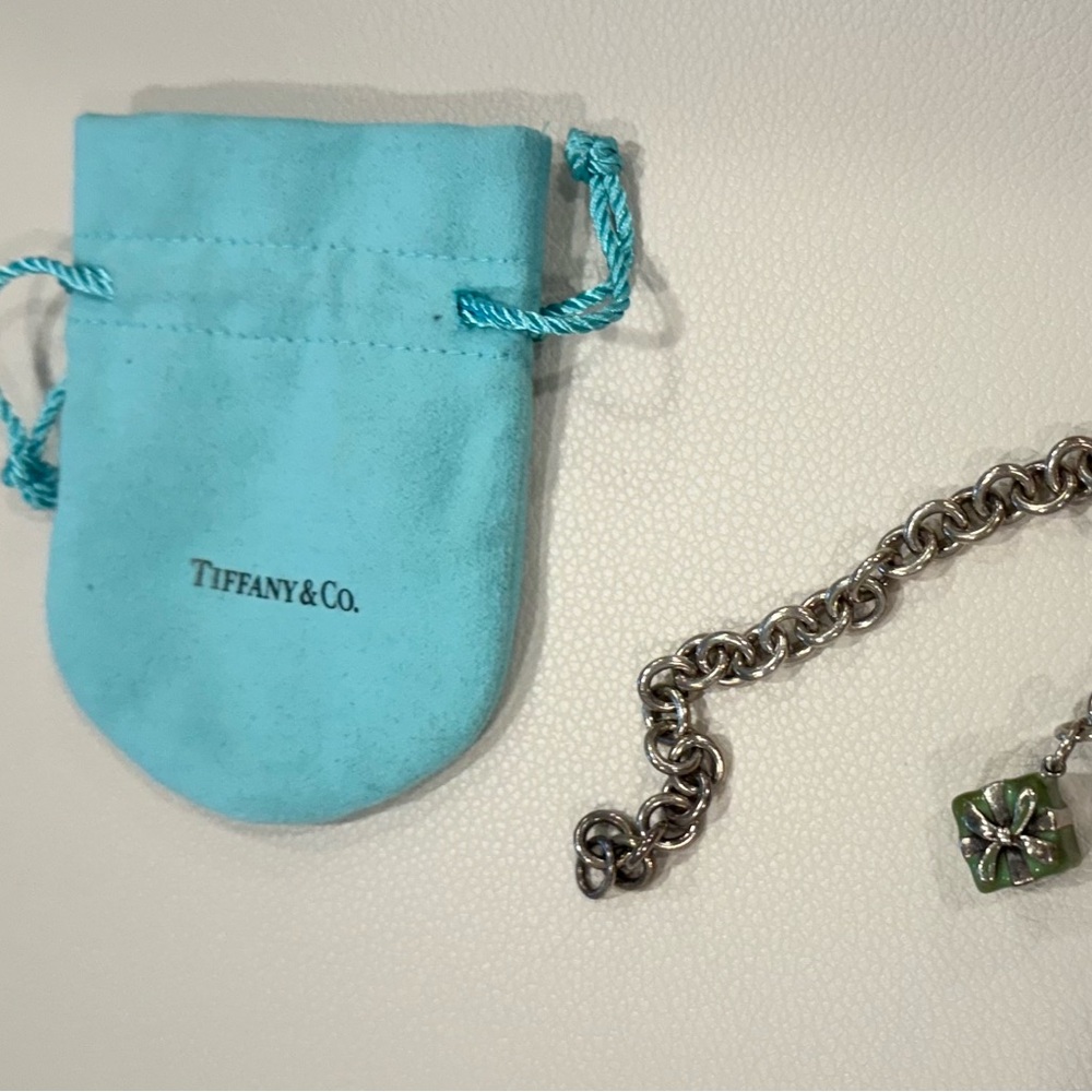 Tiffany & Co. Silver Bracelet with Green Accent